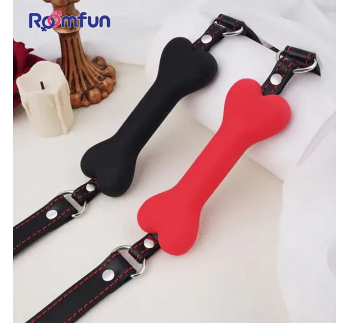 Кляп у вигляді кісточки Roomfun Bone Gag силіконовий, червоний