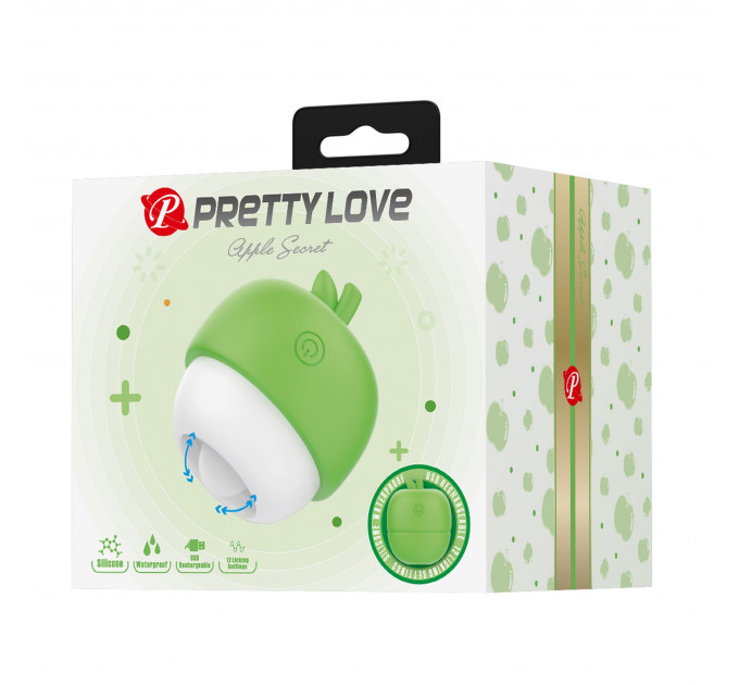Клиторальный стимулятор с язычком Pretty Love APPLE Secret, зелёный