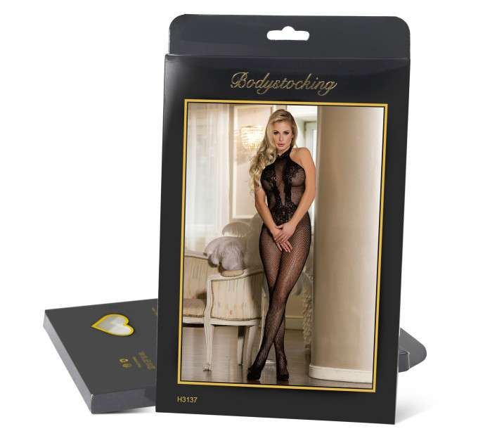 Комбинезон Star Night кружевной, в сеточку, красный, XS-M