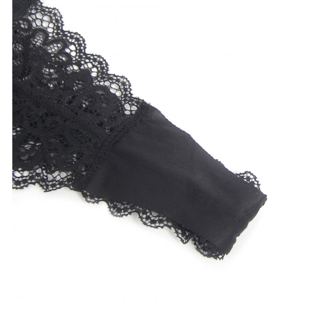 Корсет з підтяжками та підв'язками Star Night на блискавці, чорний, L