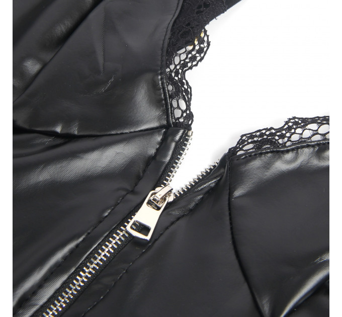 Корсет з підтяжками та підв'язками Star Night на блискавці, чорний, L