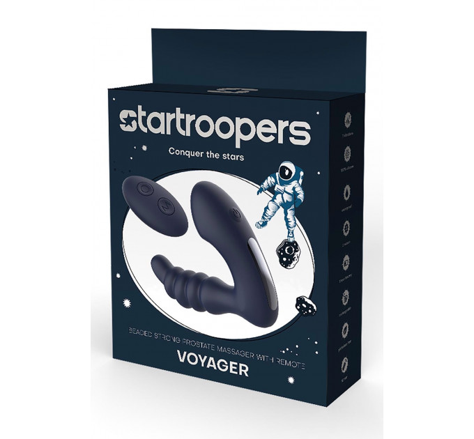 Массажер простаты с вибрацией и пультом управления Dream Toys Star Troopers Voyager, черный