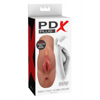 Мастурбатор Pipedream PDX Plus Perfect Pussy Double бежевый, 14 см