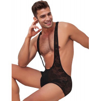 Чоловічий комбінезон-шорти Star Night мереживний, чорний, L