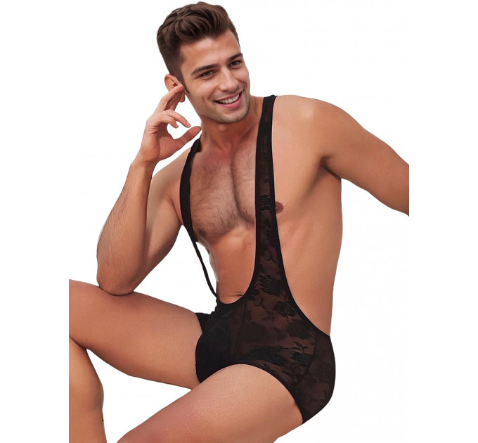 Чоловічий комбінезон-шорти Star Night мереживний, чорний, L