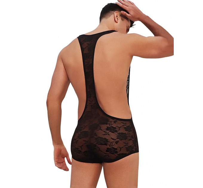 Чоловічий комбінезон-шорти Star Night мереживний, чорний, L