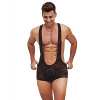 Чоловічий комбінезон-шорти Star Night мереживний, чорний, L