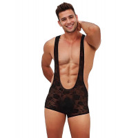 Чоловічий комбінезон-шорти Star Night мереживний, чорний, L