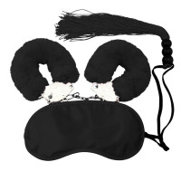 Набір БДСМ DS Fetish маска, наручники, флогер міні, чорний