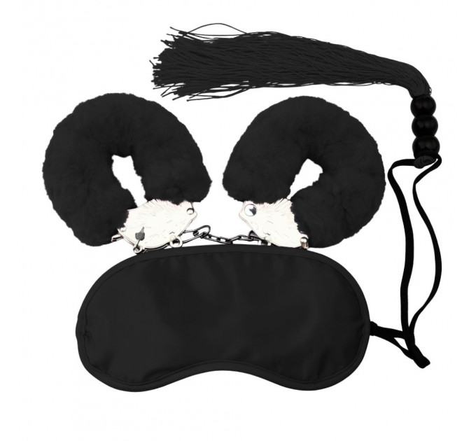 Набір БДСМ DS Fetish маска, наручники, флогер міні, чорний