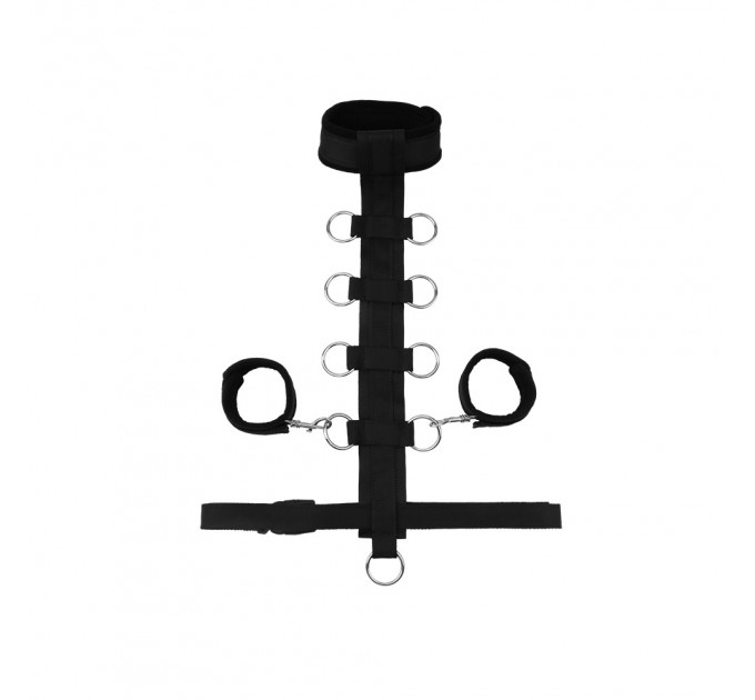 Набор для бондажа Chisa Behave Be My Slave Set с ошейником и наручниками, черный