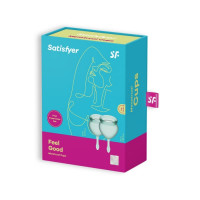 Набір менструальних чашок Satisfyer Feel Good зелені, медичний силікон, 2 шт.