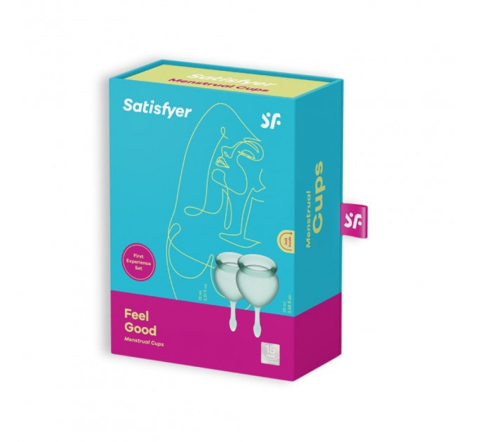 Набір менструальних чашок Satisfyer Feel Good зелені, медичний силікон, 2 шт.