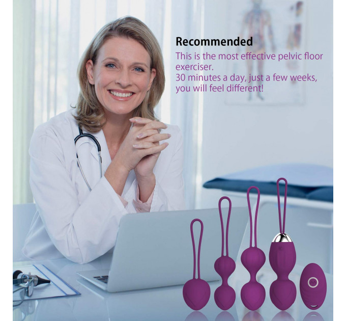 Набор вагинальных виброшариков Every Night Toys Beata, 4 шт, с дистанционным пультом, сиреневый