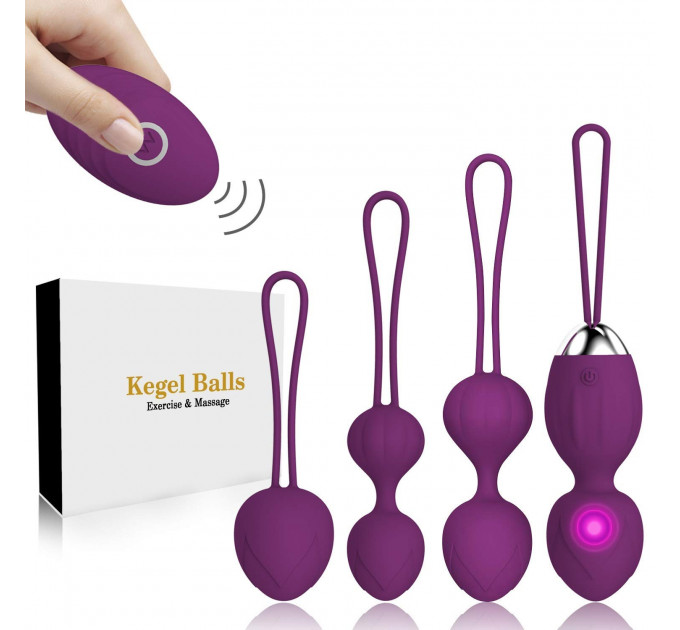 Набор вагинальных виброшариков Every Night Toys Beata, 4 шт, с дистанционным пультом, сиреневый