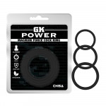 Набор эрекционных колец Chisa GK Power с разным диаметром, черный