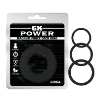 Набор эрекционных колец Chisa GK Power с разным диаметром, черный Набор эрекционных колец Chisa GK Power с разным диаметром, черный