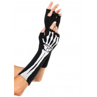 Перчатки без пальцев Leg Avenue Skeleton Fingerless Gloves, черные, O/S