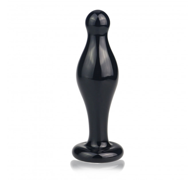 Скляна Анальна пробка 4,5" Glass Romance Black