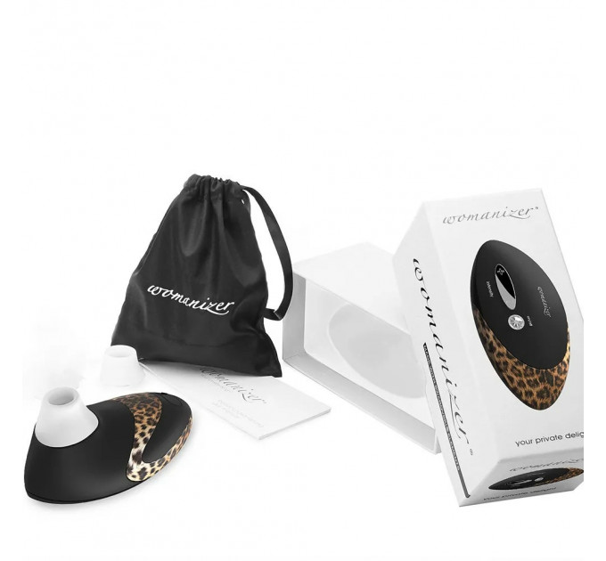 Вакуумный клиторальный стимулятор Womanizer Pro W-500 с леопардовым принтом