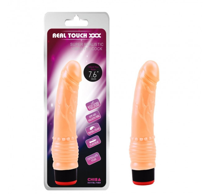 Вибратор реалистичный Chisa Real Touch XXX на батарейках, бежевый