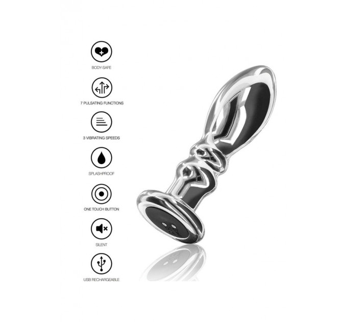 Вібратор анальний Toy Joy Buttocks The Slider сріблястий, L