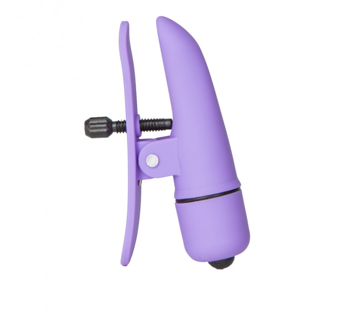 Зажимы на соски с вибрацией California Exotic Novelties, фиолетовые, 7 см