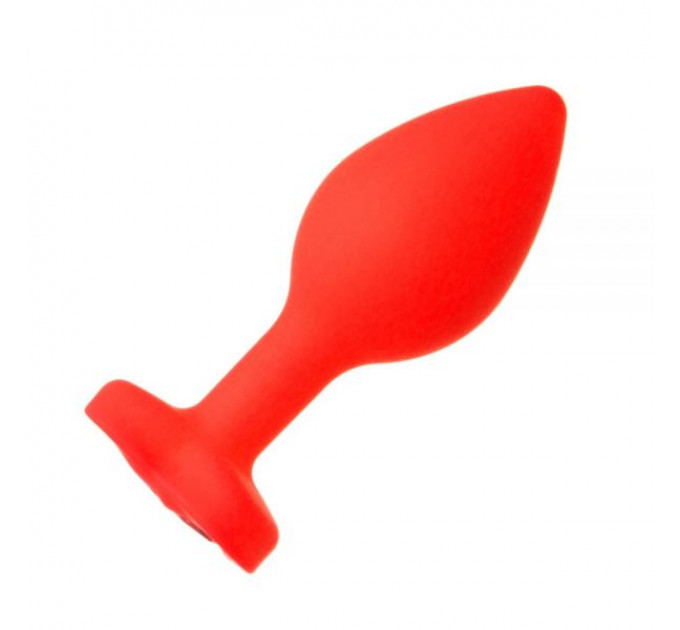 Анальная пробка Red Silicone Heart Red, M