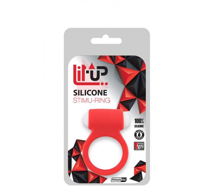 Эрекционное кольцо LIT-UP SILICONE STIMU RING 3, RED