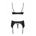 Комплект Obsessive Redella 3-pcs set black S/M