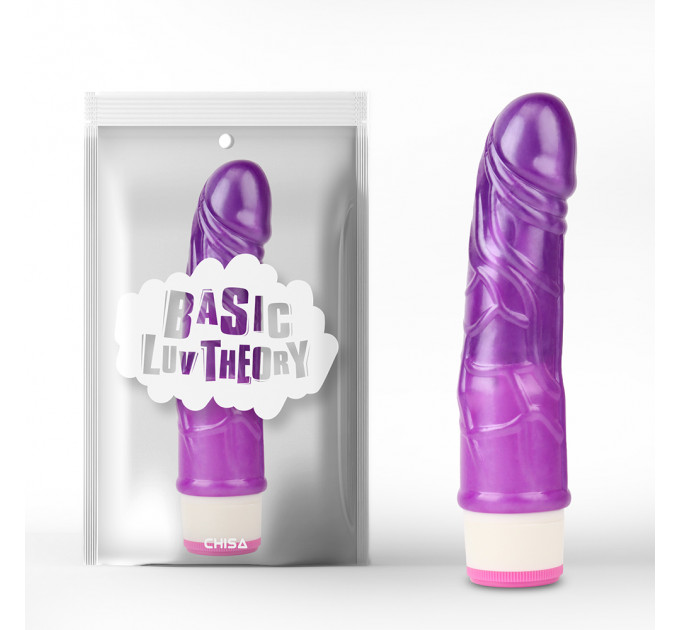 Вибратор реалистичный на батарейках Chisa Basic Luv Theory Stud Rod, фиолетовый, 17.5 см