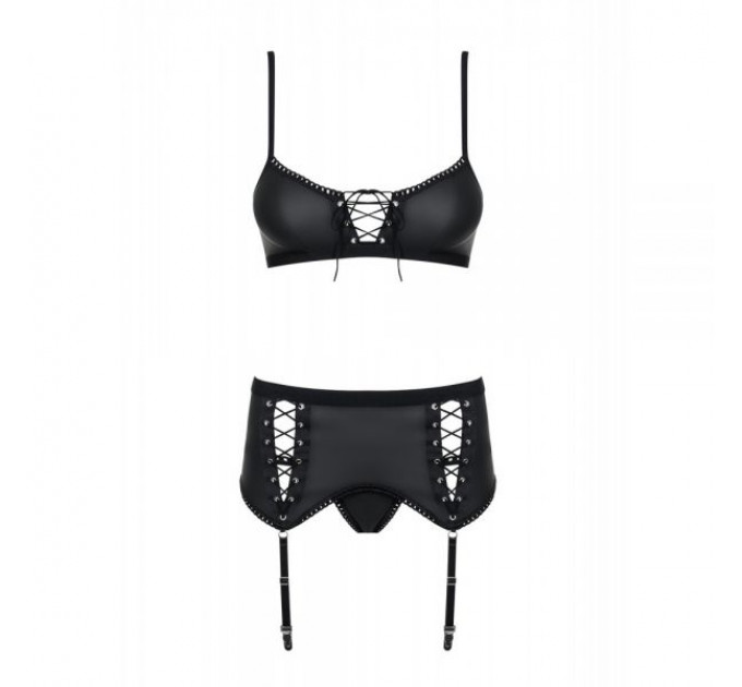 Комплект Obsessive Redella 3-pcs set black S/M