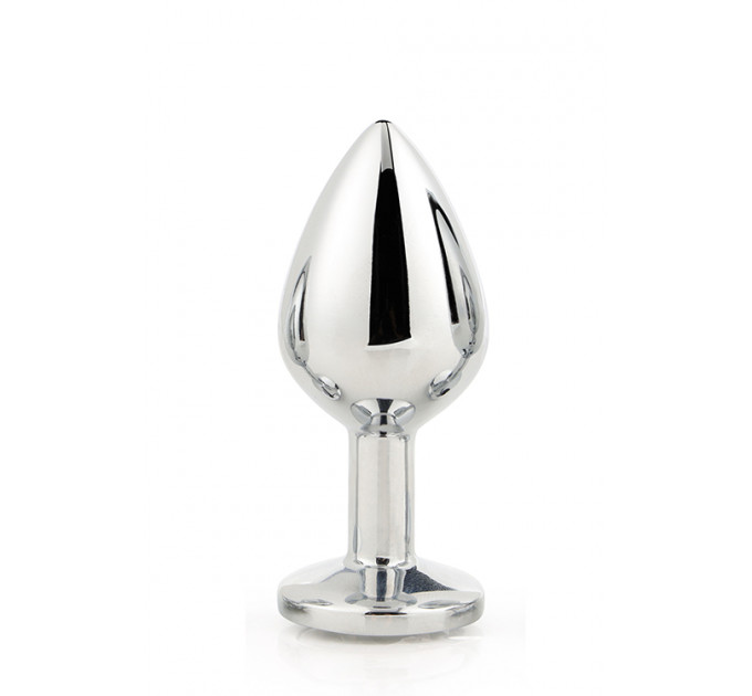 Dt21786 анальна пробка з каменем GLEAMING LOVE SILVER PLUG MEDIUM