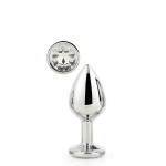 Dt21786 анальна пробка з каменем GLEAMING LOVE SILVER PLUG MEDIUM