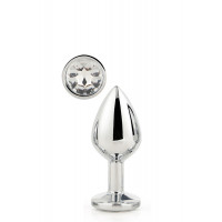 DT21786 Анальная пробка с камнем GLEAMING LOVE SILVER PLUG MEDIUM
