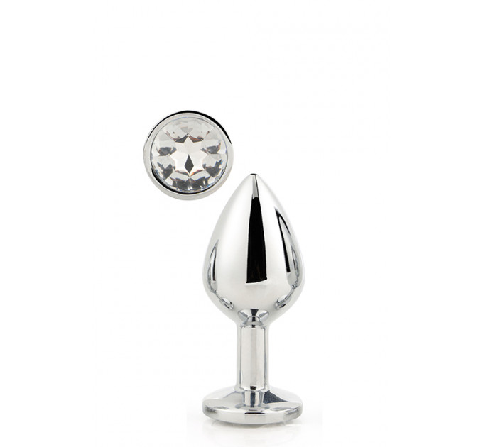 Dt21786 анальна пробка з каменем GLEAMING LOVE SILVER PLUG MEDIUM