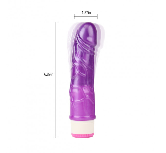 Вибратор реалистичный на батарейках Chisa Basic Luv Theory Stud Rod, фиолетовый, 17.5 см