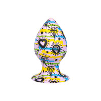 Анальная пробка на присоске с рисунком, силикон, 12,6 х 4,5 см, L