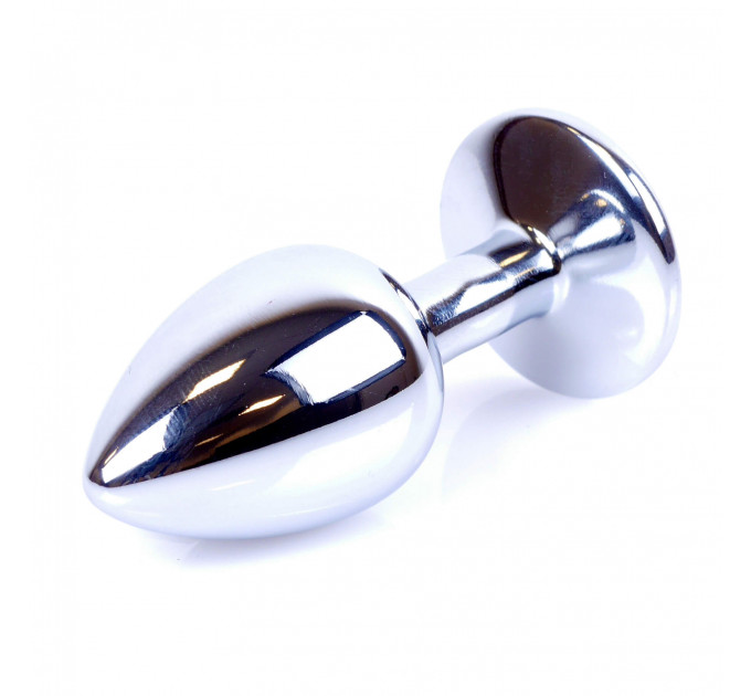 Анальная пробка с камнем Plug-Jewellery Silver PLUG- Rose размер S