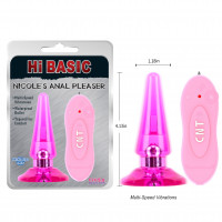 Анальная пробка с вибрацией и пультом Chisa Hi-Basic розовая