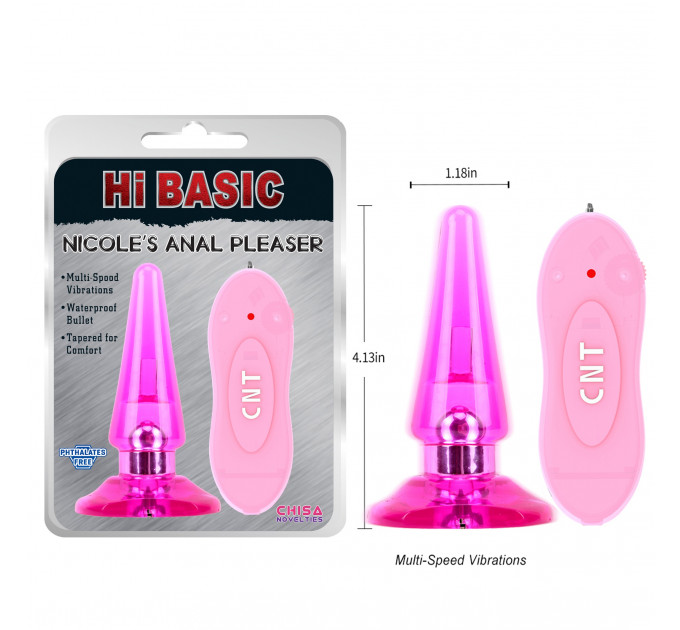 Анальна пробка з вібрацією та пультом Chisa-Nicole's Vibrating Anal Pleaser-Pink