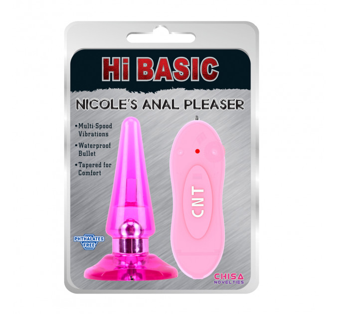 Анальна пробка з вібрацією та пультом Chisa-Nicole's Vibrating Anal Pleaser-Pink