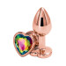 Анальная пробка REAR ASSETS ROSE GOLD HEART RAINBOW, S