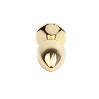 Анальна пробка з блакитним каменем Chisa Hi-Basic, золотиста