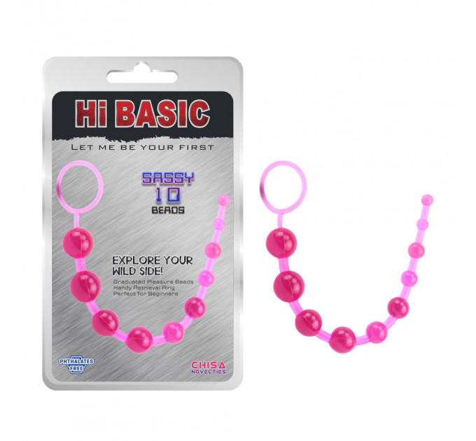 Анальная цепочка Basic Training Sassy 10 розовая Chisa