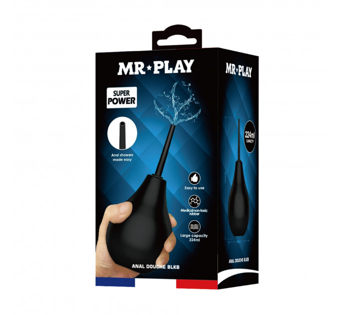Анальний душ Pretty Love MR PLAY чорний, 224 мл