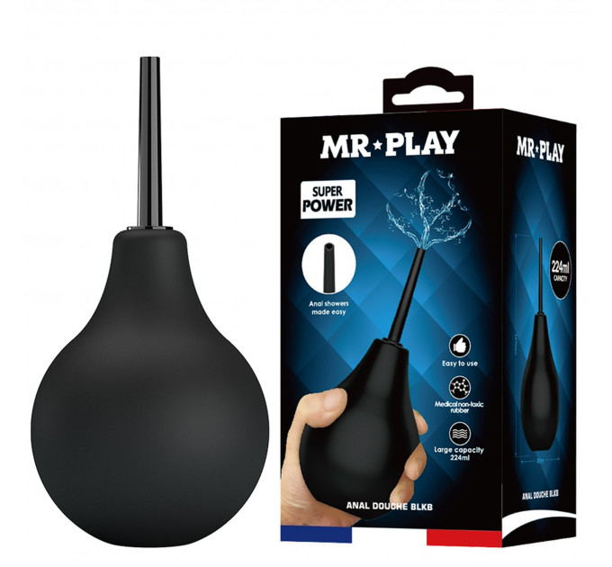 Анальний душ Pretty Love MR PLAY чорний, 224 мл