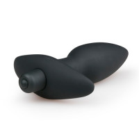Анальная пробка с вибрацией Easytoys, силиконовая, чёрная, 14.5 х 3.5 см