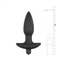 Анальная пробка с вибрацией Easytoys, силиконовая, чёрная, 14.5 х 3.5 см