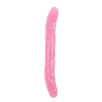 Фаллоимитатор двухсторонний розовый Chisa Hi-Rubber 32,5 см *3,5 см